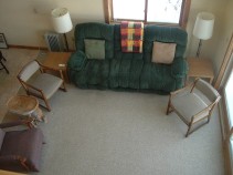 Living room viewed from loft